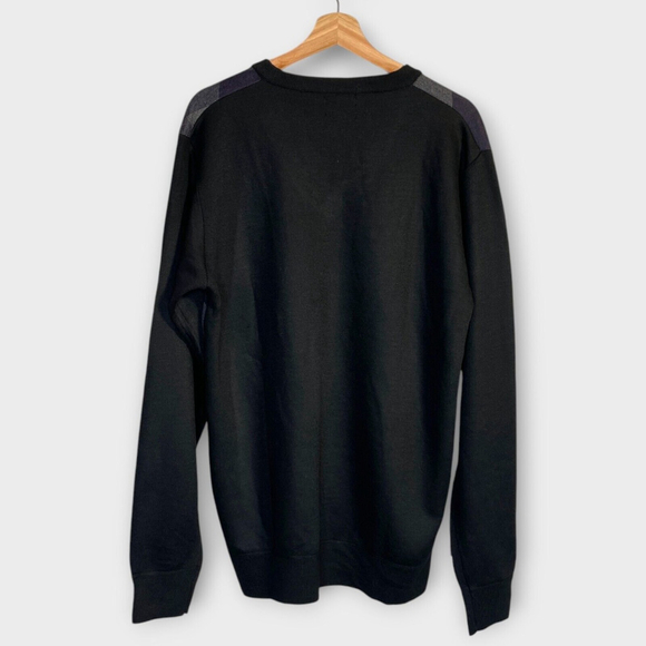 JJ WILLIS Argyle Print Sweater Men's XXL Black V-Neck Preppy Academia NWOT - Picture 6 of 9